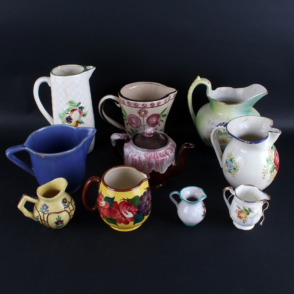 Collection of Ceramic and Porcelain Pitchers