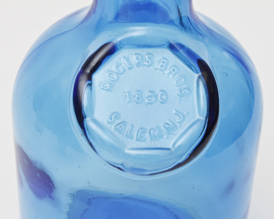 Trio of Vintage Colored Glass Bottles