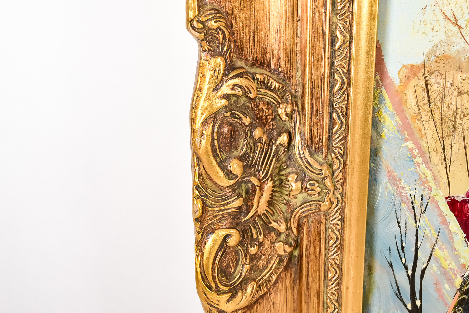 Vintage Oil Painting of Dutch Skaters