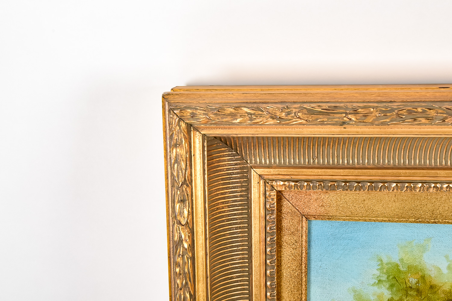 Vintage Oil on Canvas Painting of Hunting Scene