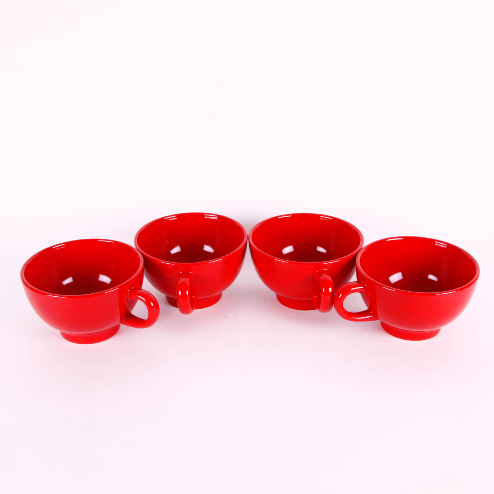 Red Ceramic Soup Mugs