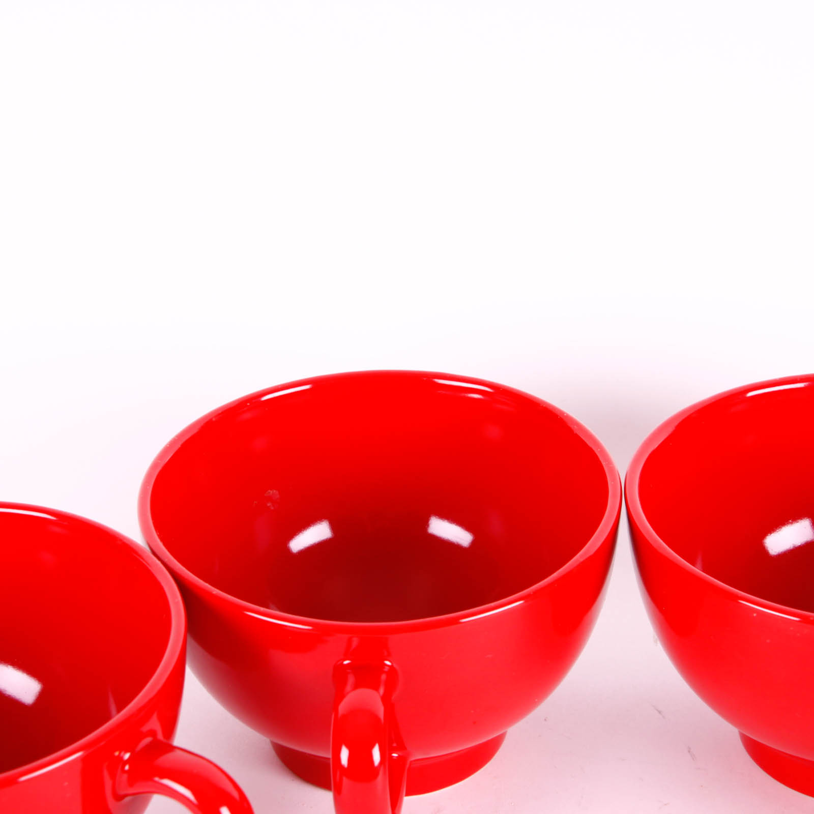 Red Ceramic Soup Mugs