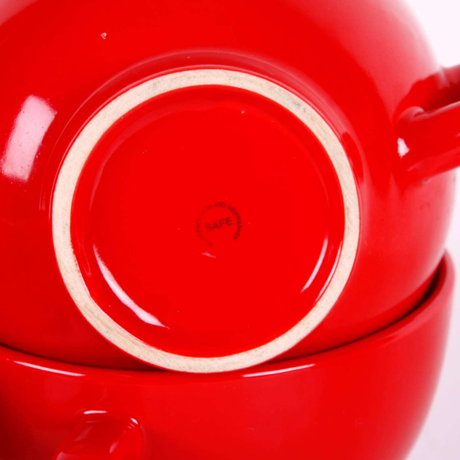 Red Ceramic Soup Mugs