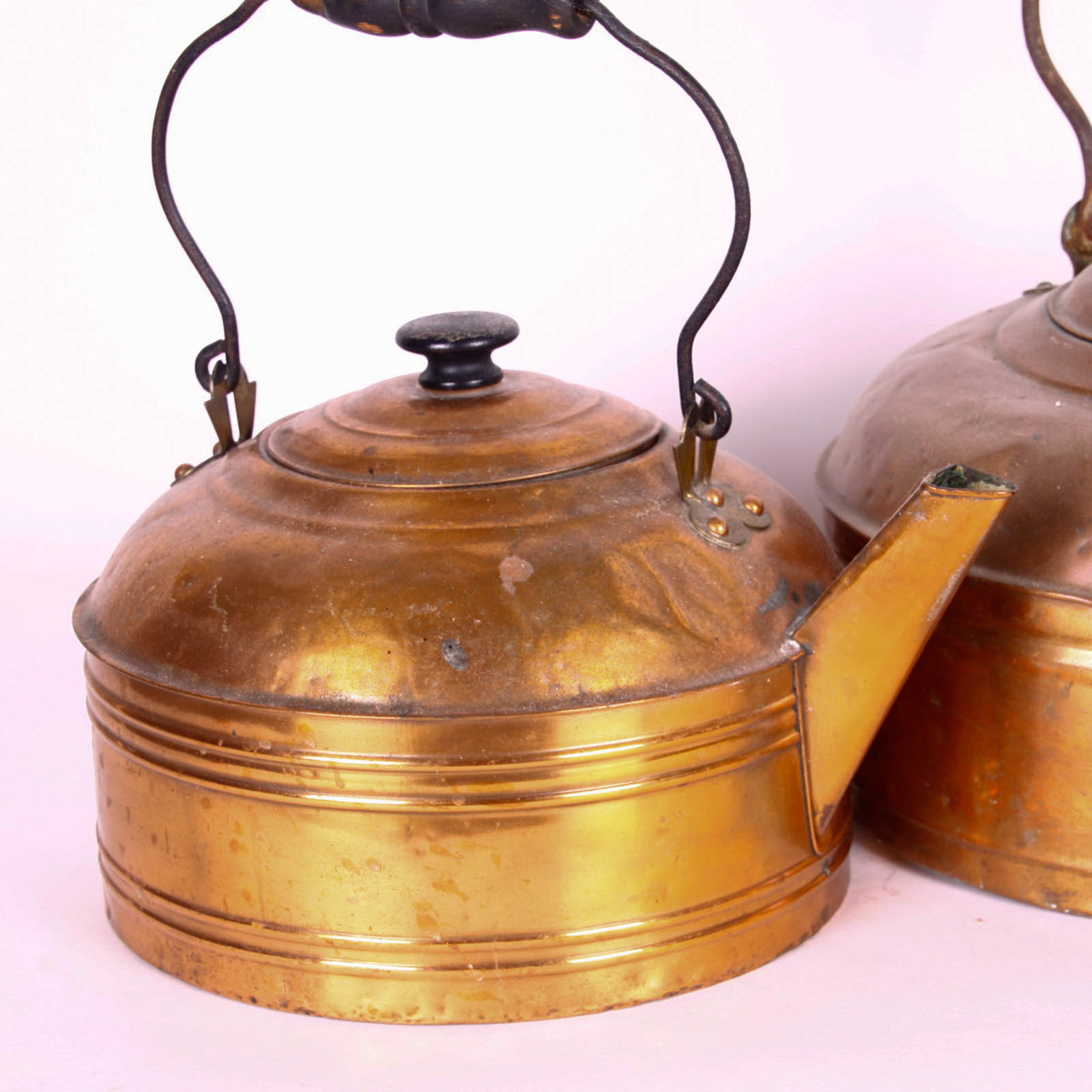 Trio of Vintage Copper Tea Kettles