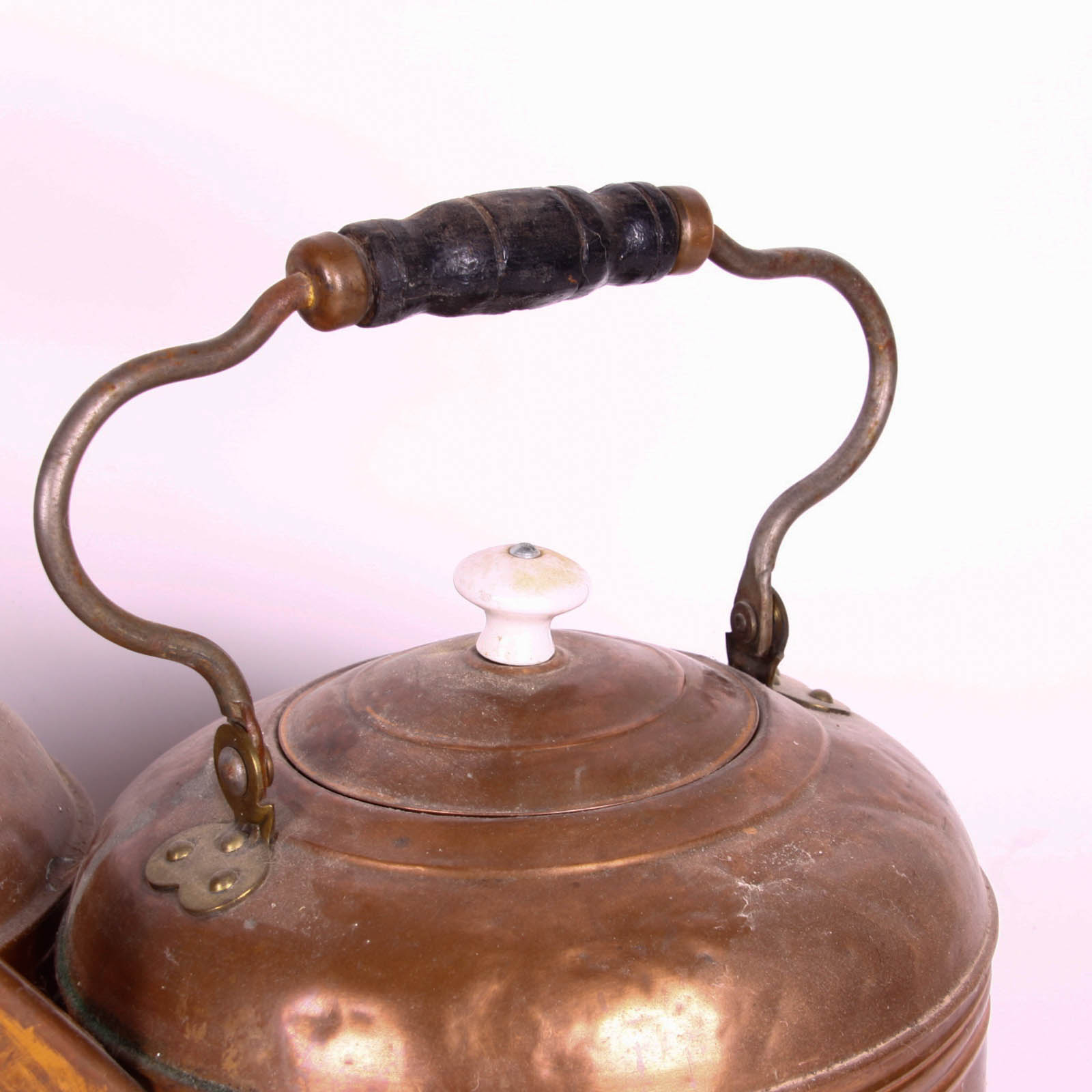 Trio of Vintage Copper Tea Kettles