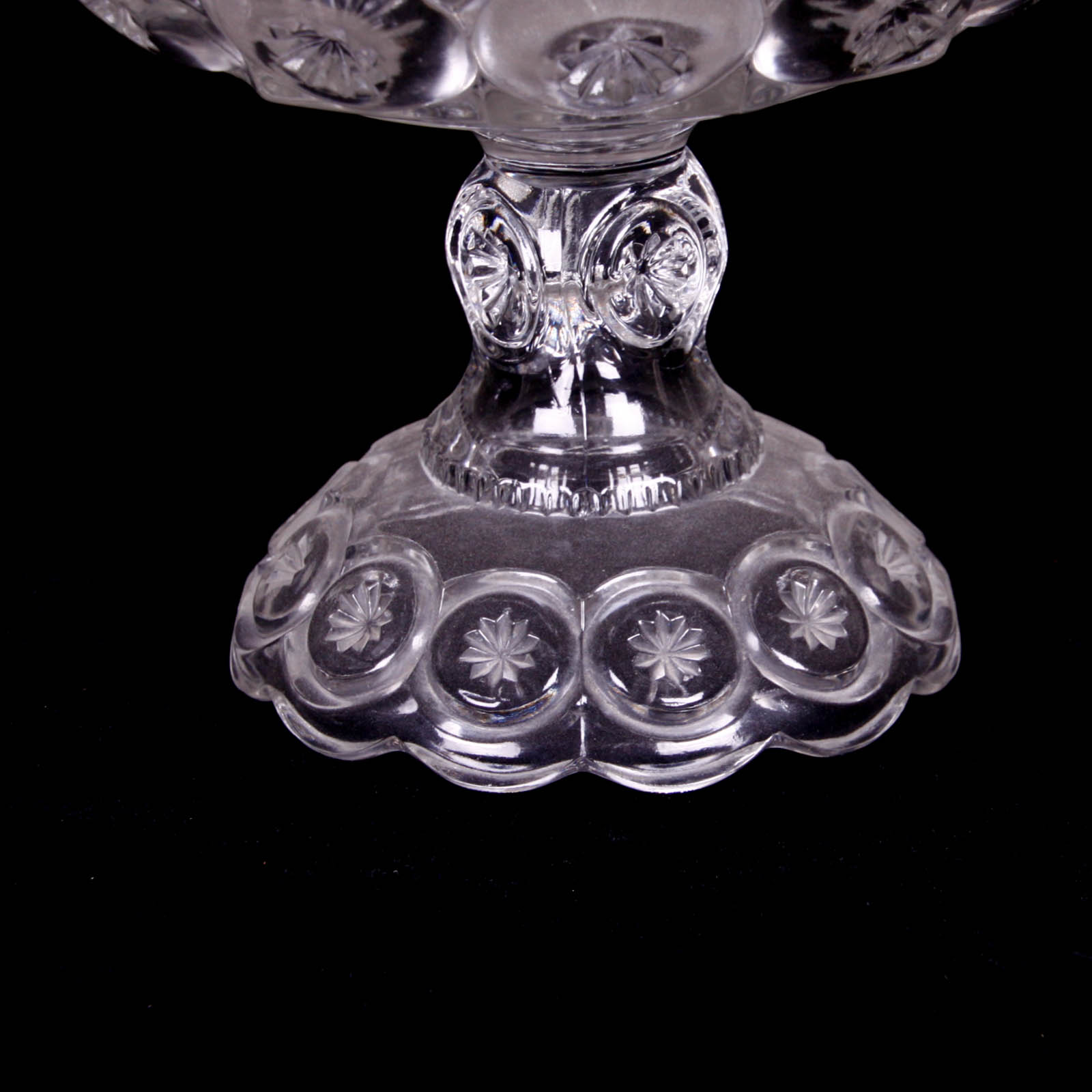 Moon and Star Clear Depression Glass Pedestal Containers