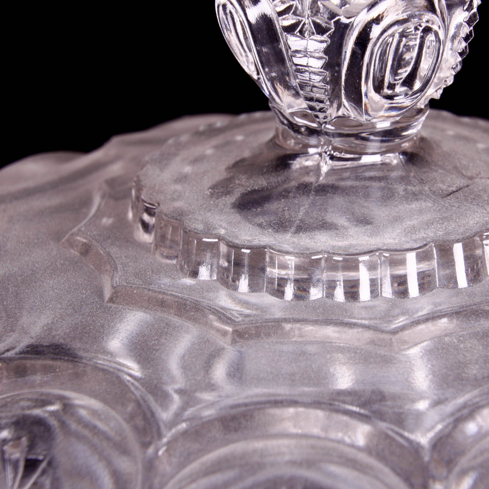 Moon and Star Clear Depression Glass Pedestal Containers