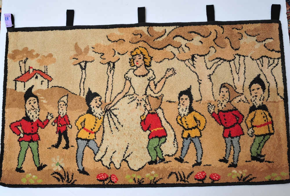 Vintage Seven Dwarfs Woven Cotton Wall Hanging