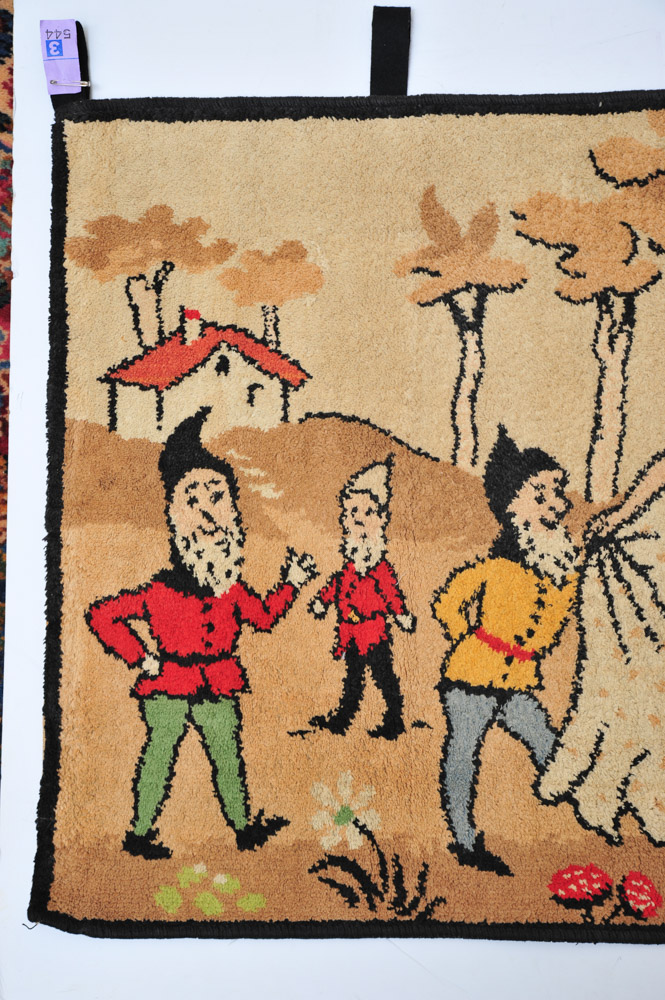 Vintage Seven Dwarfs Woven Cotton Wall Hanging