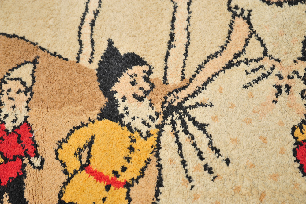 Vintage Seven Dwarfs Woven Cotton Wall Hanging