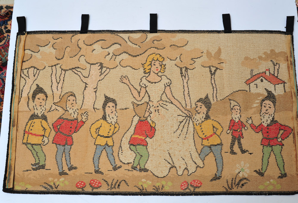 Vintage Seven Dwarfs Woven Cotton Wall Hanging