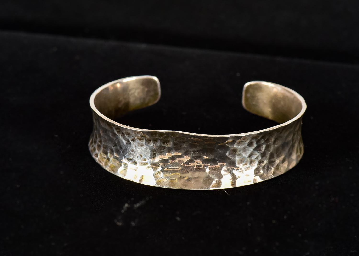Navajo Hammered Sterling Silver Cuff Bracelet