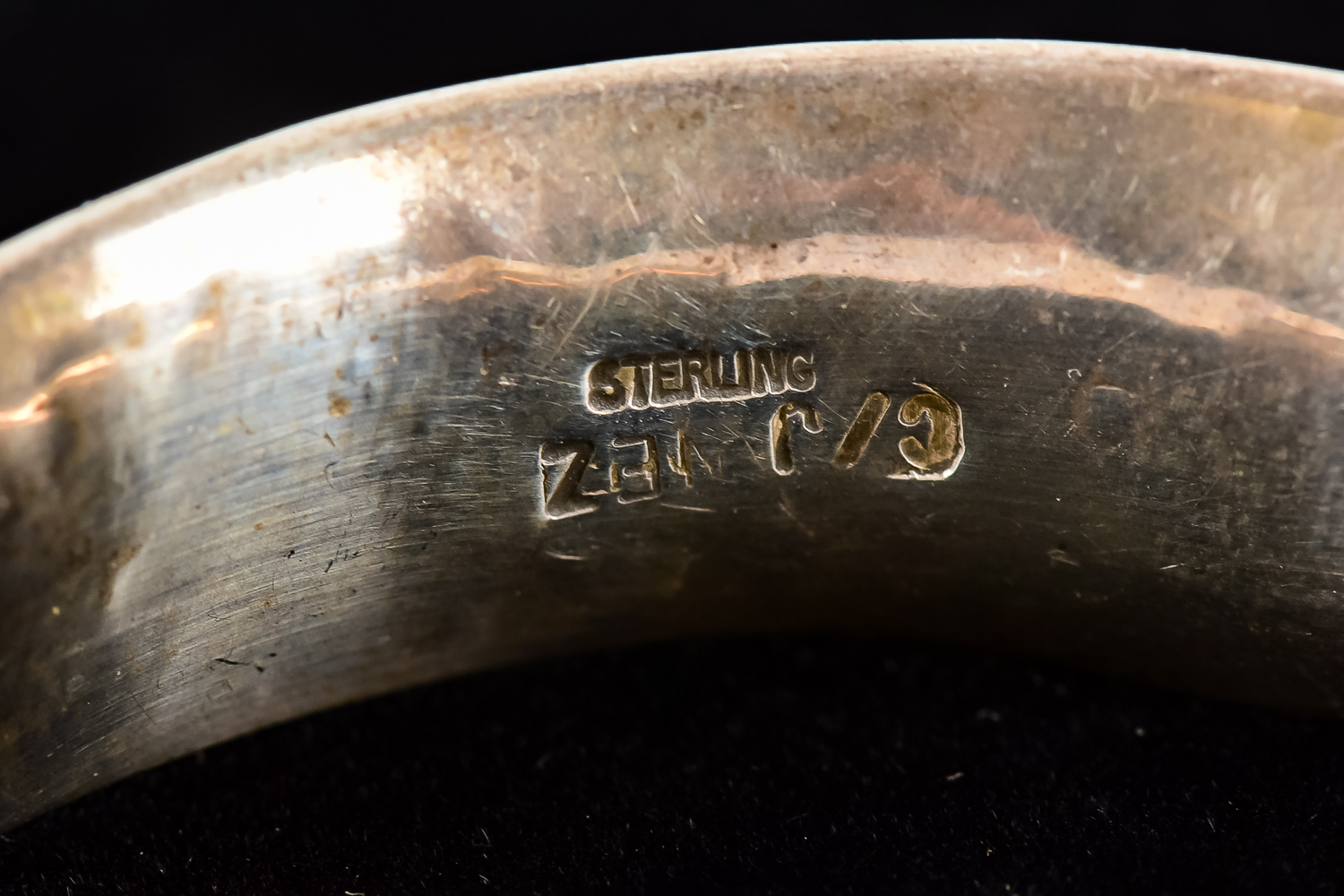 Navajo Hammered Sterling Silver Cuff Bracelet