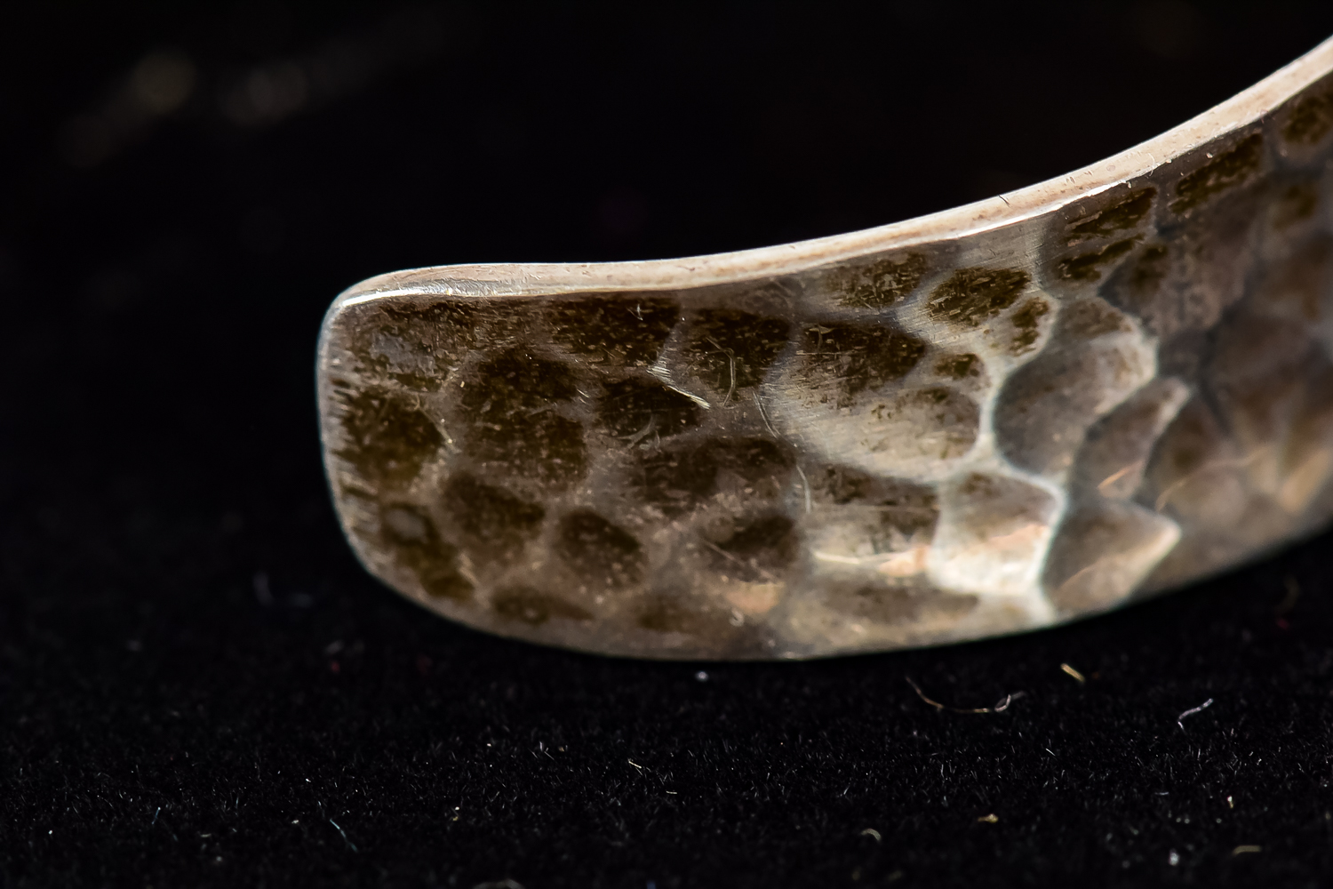 Navajo Hammered Sterling Silver Cuff Bracelet