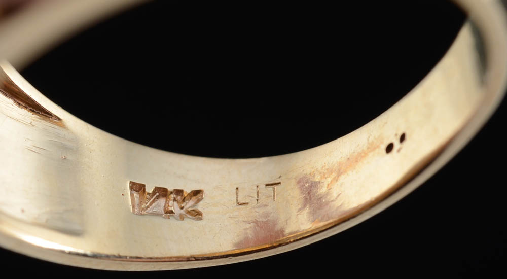 Men's Vintage 14K Two Tone Gold Diamond Band