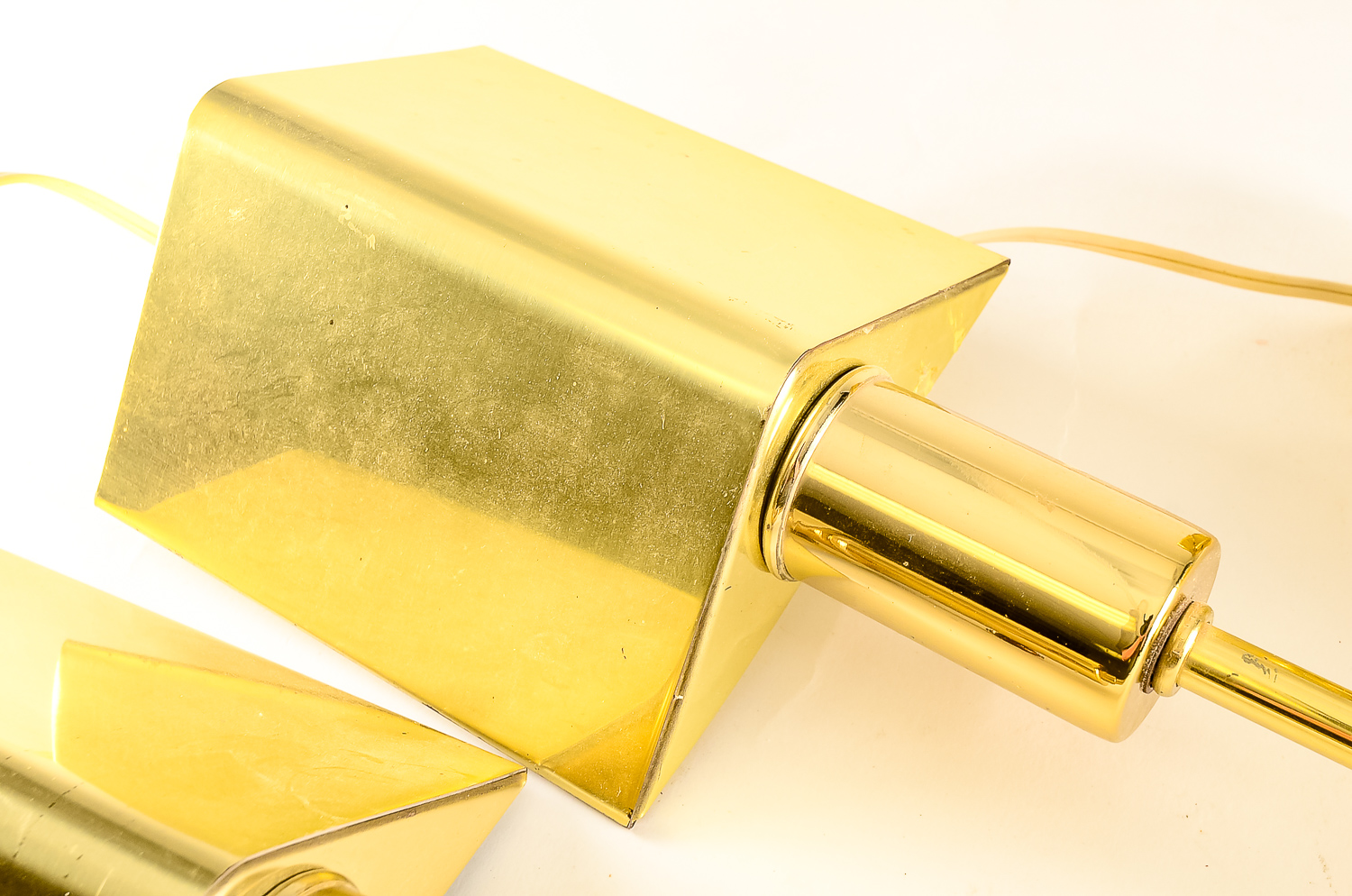 Matching Pair of Brass Swing-Arm Lamps