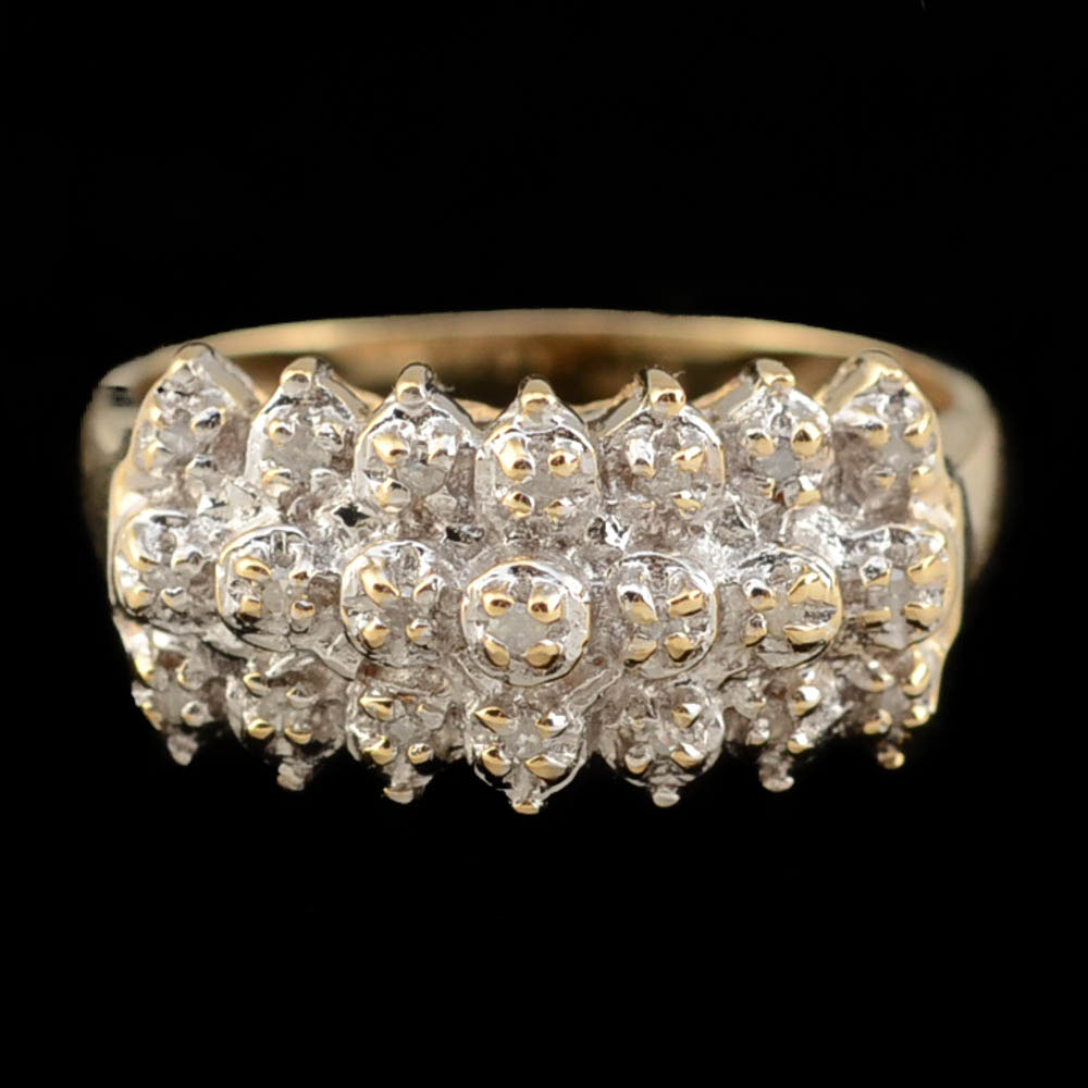 10K Yellow Gold Diamond Chip Band