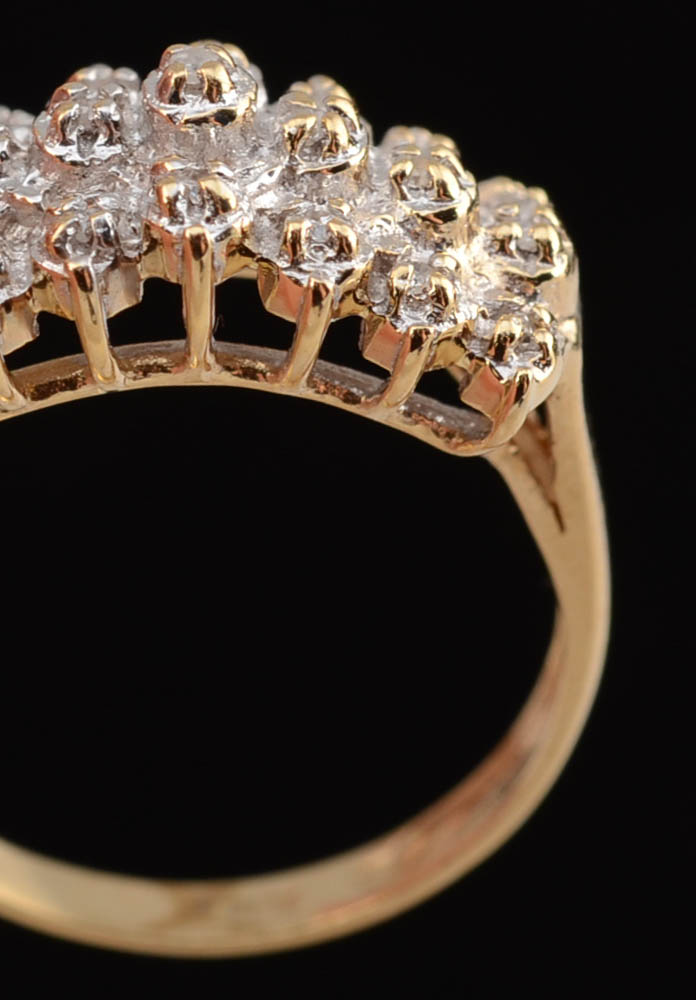 10K Yellow Gold Diamond Chip Band