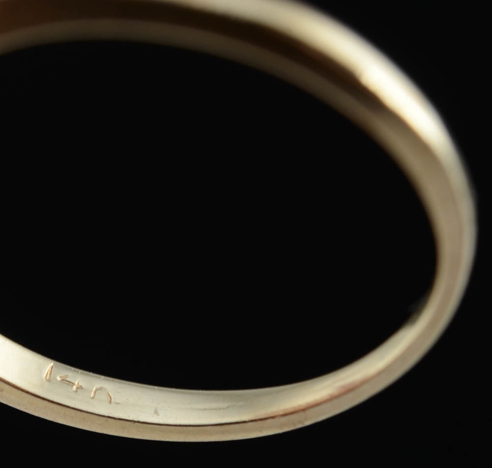 14K Yellow Gold, Cubic Zirconium, and Diamond Cluster Ring