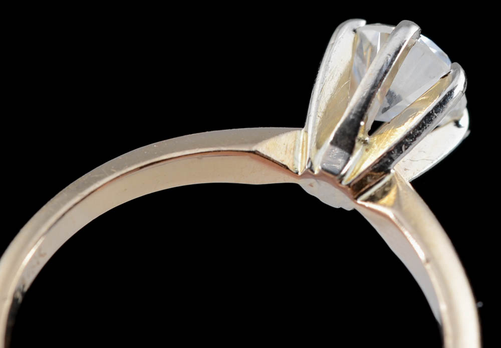 14K Yellow Gold Diamond Solitaire Ring