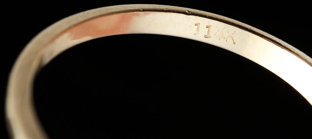 14K Yellow Gold Diamond Solitaire Ring