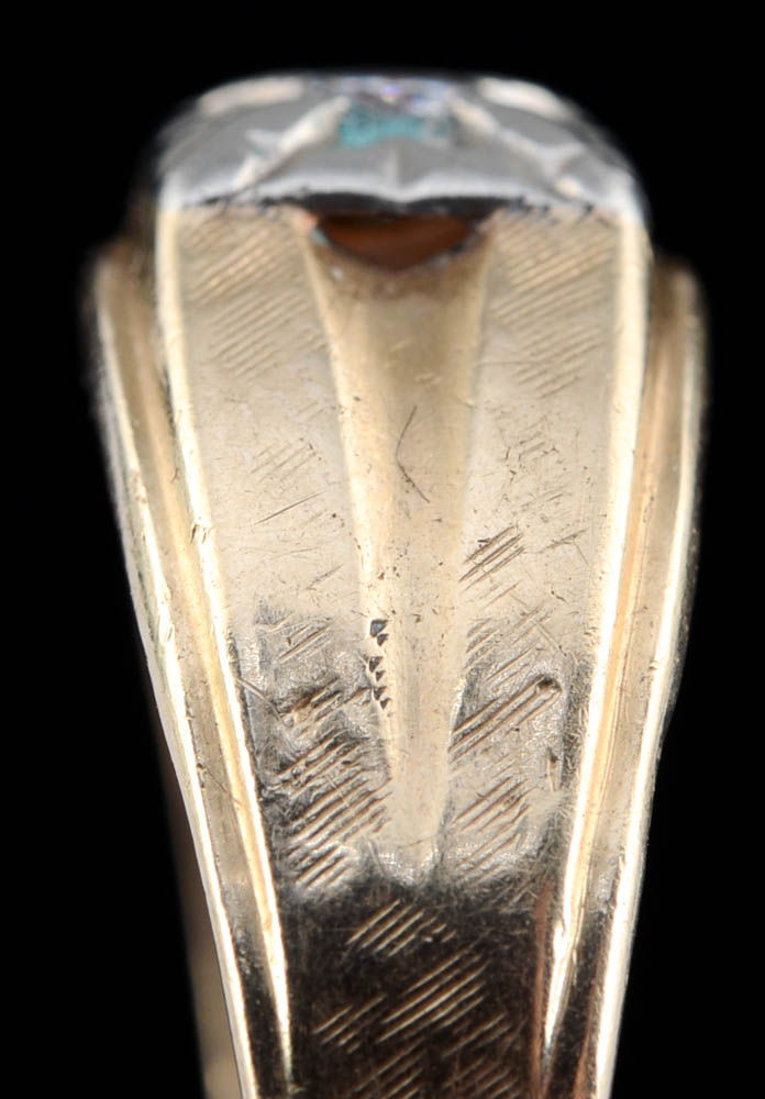 Men's Vintage 14K Yellow Gold Diamond Band