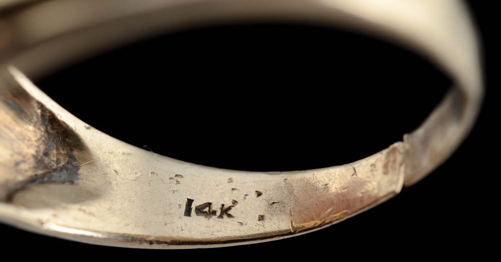 Men's Vintage 14K Yellow Gold Diamond Band