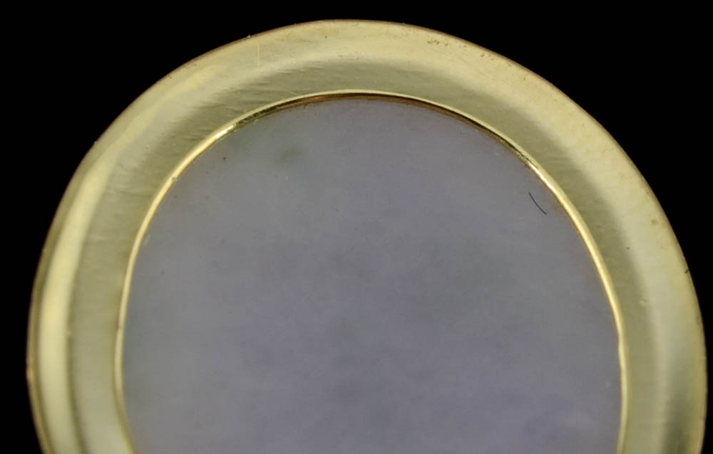 14K Yellow Gold Lavender Jadeite Dangle Pendant