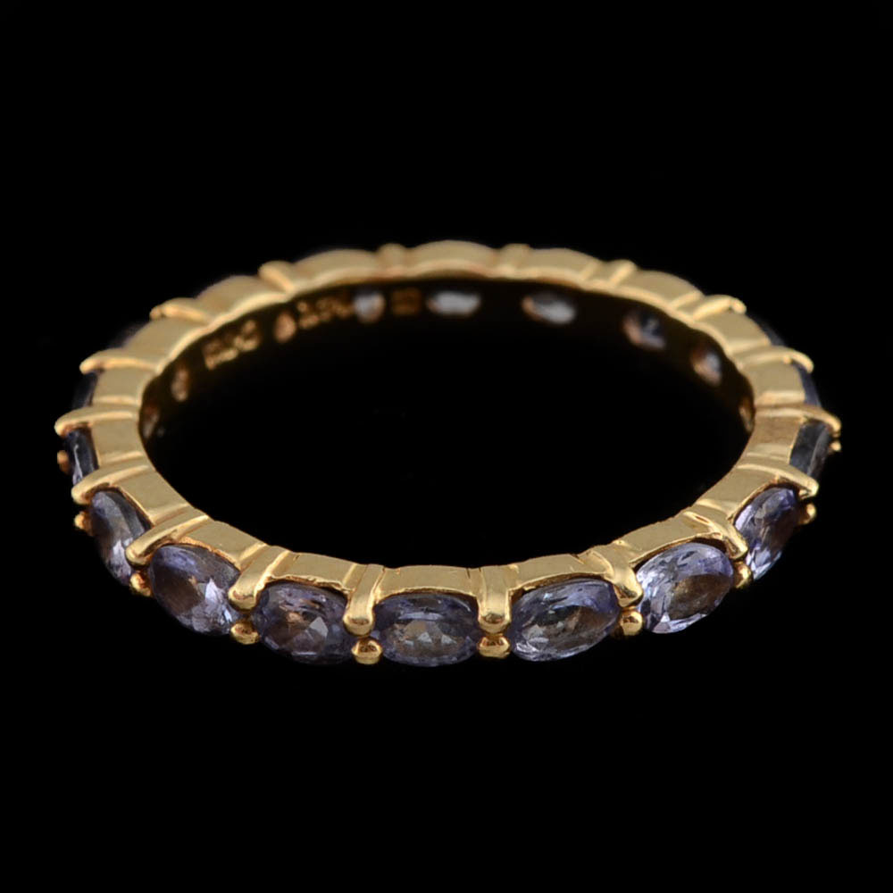 14K Yellow Gold Tanzanite Eternity Band