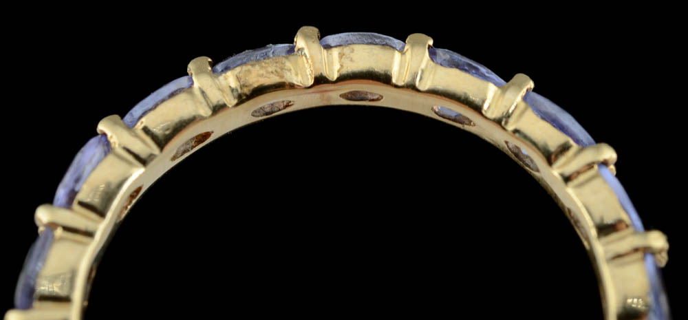 14K Yellow Gold Tanzanite Eternity Band