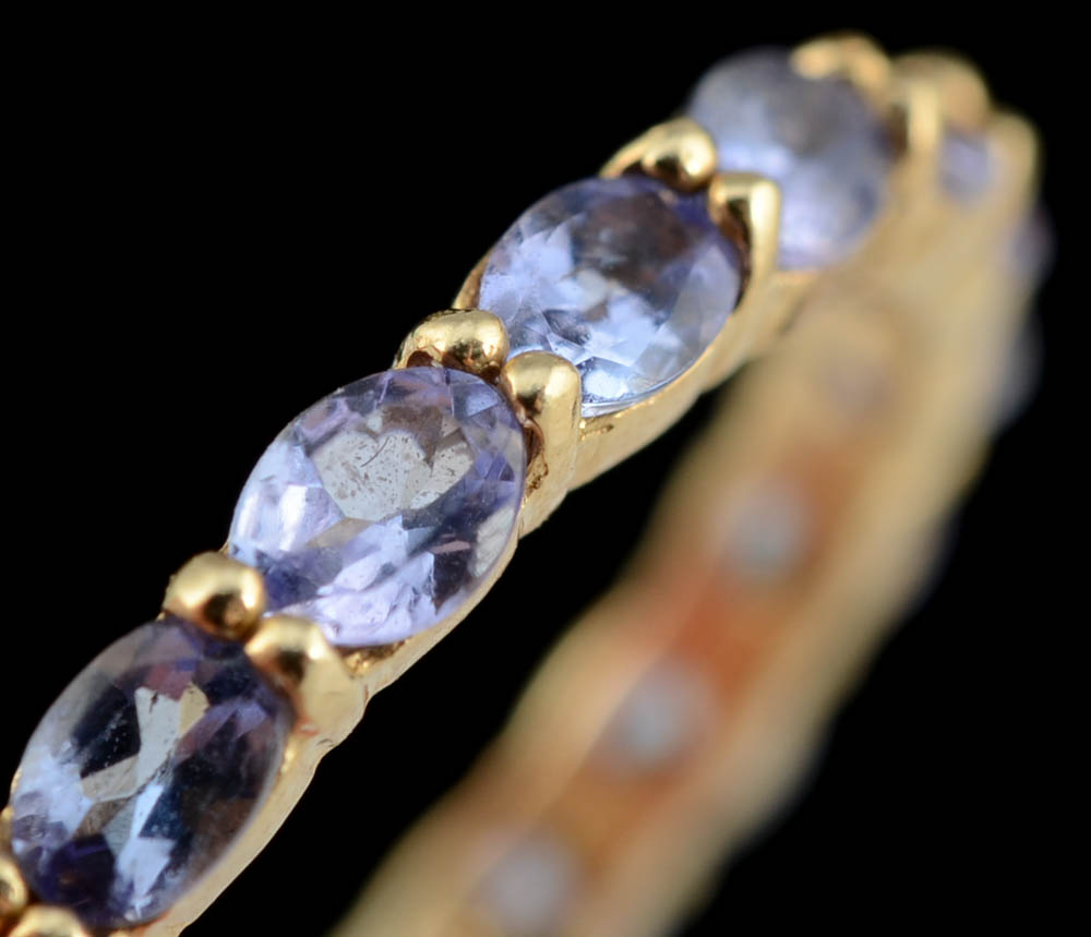 14K Yellow Gold Tanzanite Eternity Band