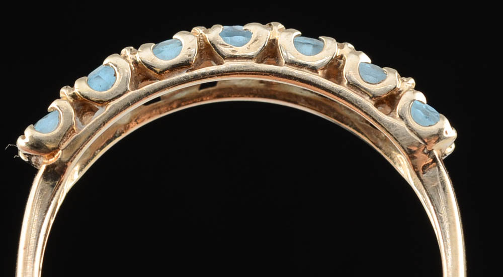 10K Yellow Gold Swiss Blue Topaz Ring