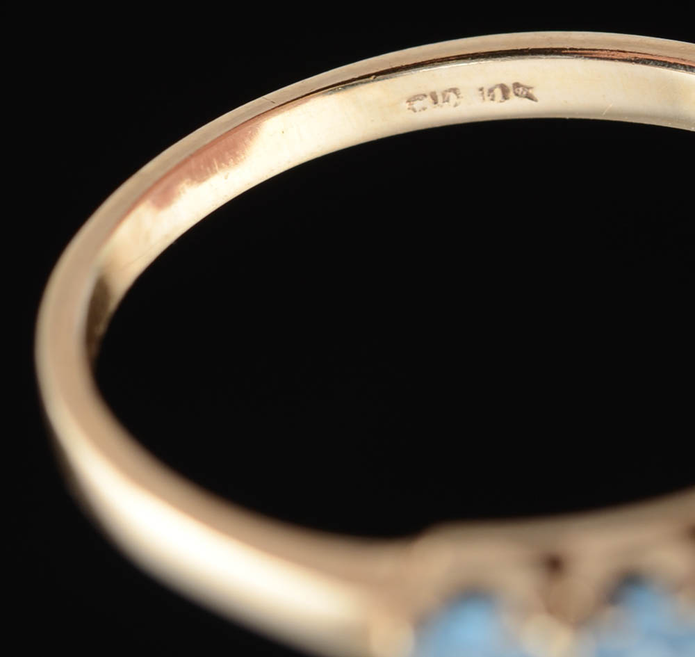 10K Yellow Gold Swiss Blue Topaz Ring