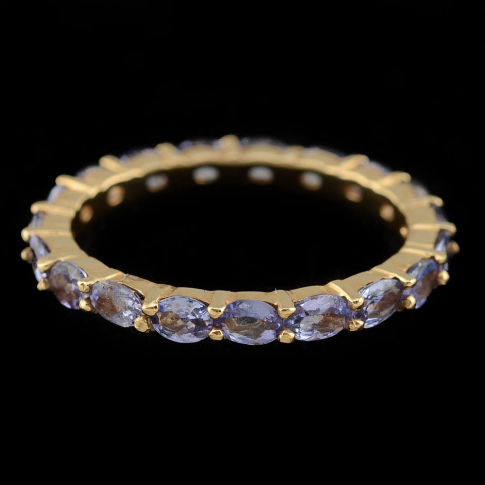 14K Yellow Gold Tanzanite Eternity Band