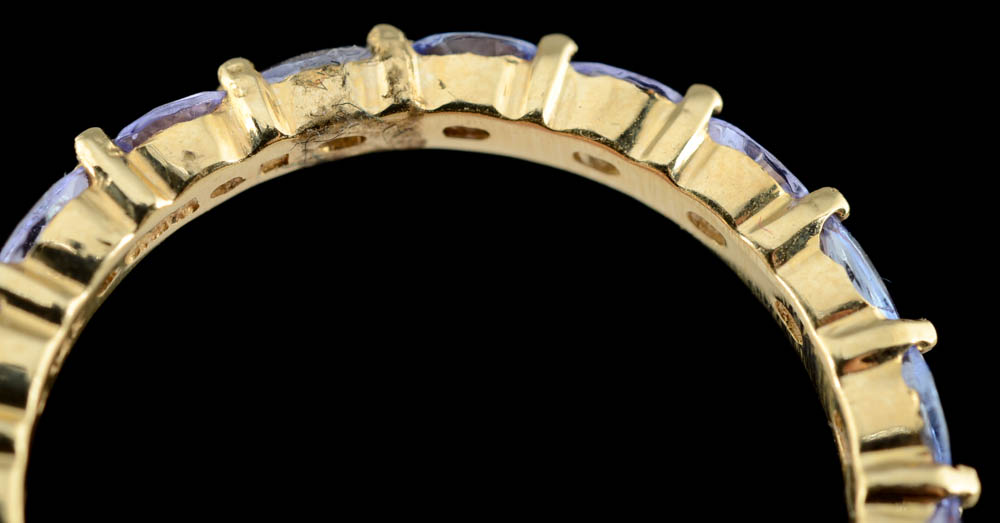 14K Yellow Gold Tanzanite Eternity Band