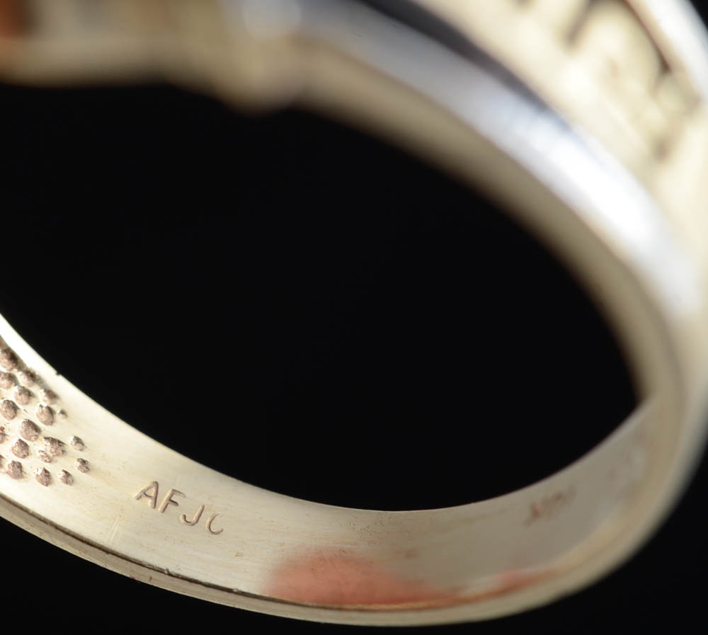 10K Two Tone Gold Black Onyx and Diamond Ring