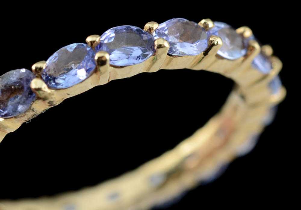 14K Yellow Gold Tanzanite Eternity Band