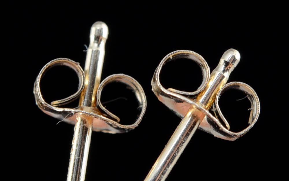 14K Yellow Gold Diamond Studs