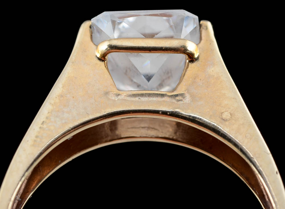 10K Yellow Gold Cubic Zirconium Ring