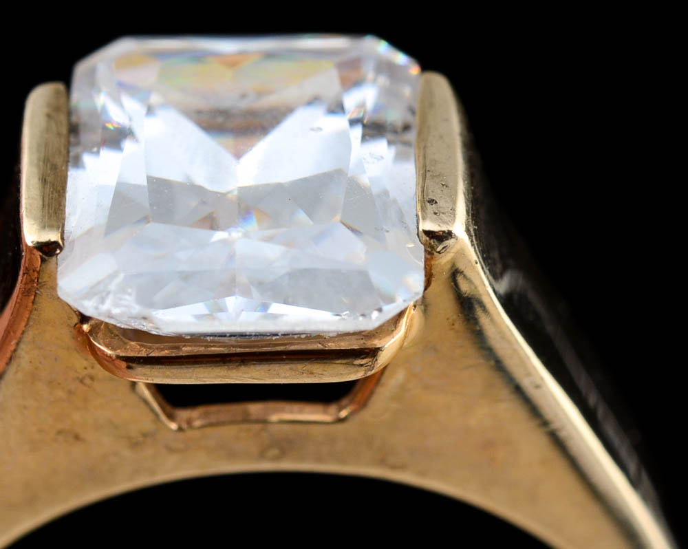 10K Yellow Gold Cubic Zirconium Ring