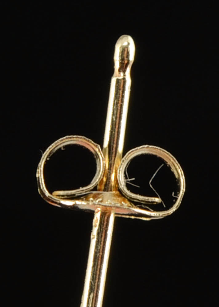 14K Yellow Gold Diamond Buttercup Style Studs