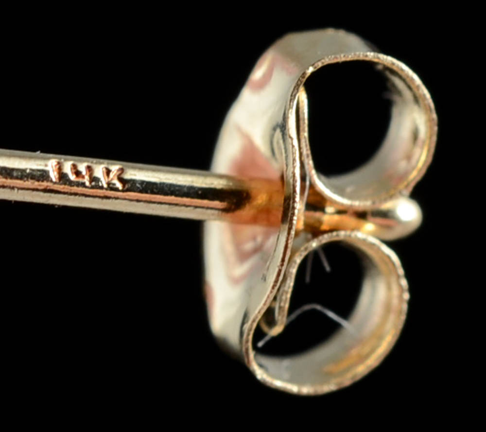 14K Yellow Gold Diamond Buttercup Style Studs