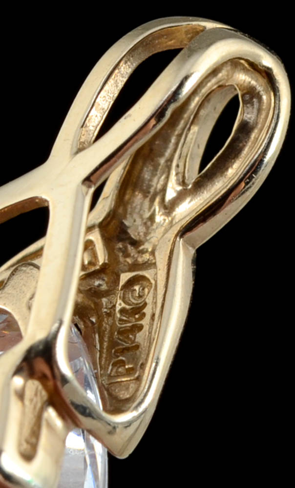 Diamonique 14K Yellow Gold Cubic Zirconium Slide Pendant