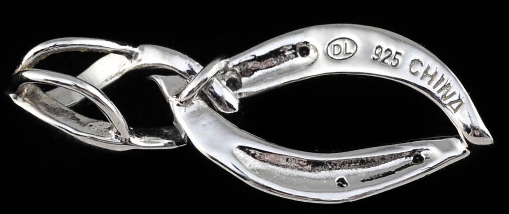 Two Sterling Silver and Diamond Openwork Slide Pendants