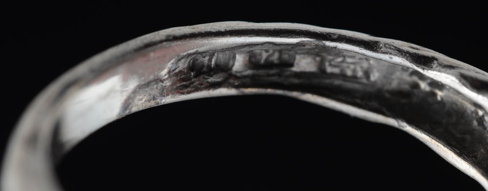 Sterling, 14K Yellow Gold and Blue Sapphire Hinged Cuff and a Sterling and 14K Blue Topaz Ring