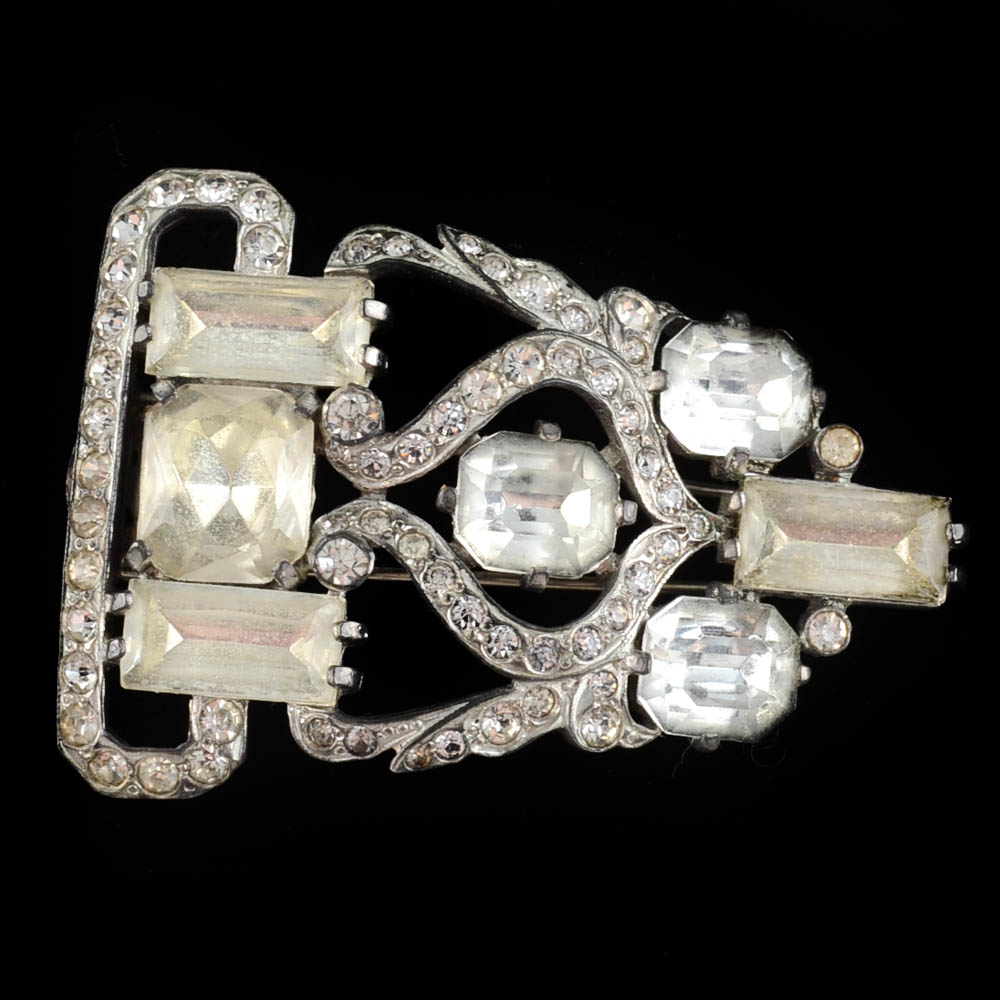 1940s Vintage Eisenberg Original Fur Clip with Rhinestones