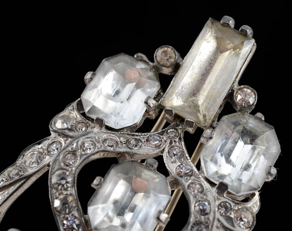 1940s Vintage Eisenberg Original Fur Clip with Rhinestones