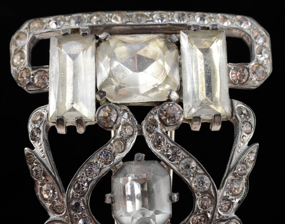 1940s Vintage Eisenberg Original Fur Clip with Rhinestones