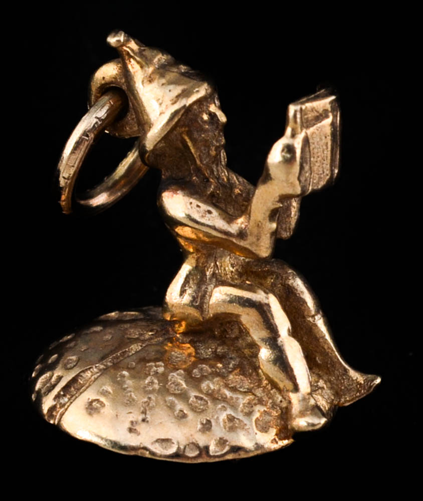 10K Openwork Native American Indian Charm and 9 Carat Leprechaun Charm