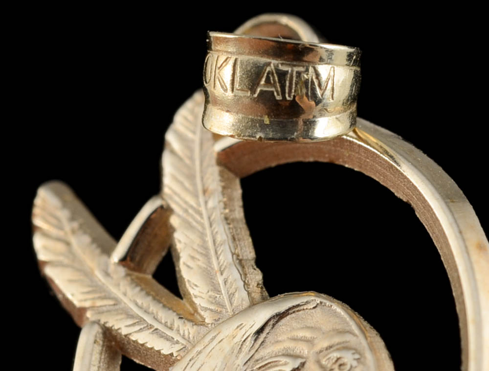 10K Openwork Native American Indian Charm and 9 Carat Leprechaun Charm